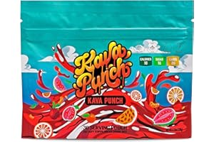 Kava Punch Relaxation Powder – 30 Serving Pouch with Premium Kava Kava Extract | Daily Stress Relief Supplement | Non-Alcoholic, Low-Calorie, Healthy Drink Mix | Alcohol Alternative Beverage with Buzz