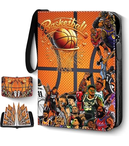 Basketball Card Binder with Sleeves 400 Pocket, #30 Basketball Card Holder for Trading Cards, Basketball Collector Album Folder Organizer 3 Ring Binder Storage Case Book for Kids Boys Gift (Blue) : Office Products