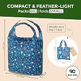 ECO CHIC Lightweight Foldable Reusable Shopping Bag Floral Navy 12L 15kg view 4