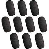 DAFRDMO 10 Pack Mini Foam Windscreen for Headset Microphone, High Density Foam Mic Covers for Headset Protection for Lavalier