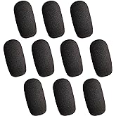 AKSONMN 10-Pack Foam Mic Covers for Wireless Laval.Operations Microphones - 1.4" Ball-Type Windscreen for Clear Audio, Fits Podcasting, Vlogging, Interviews