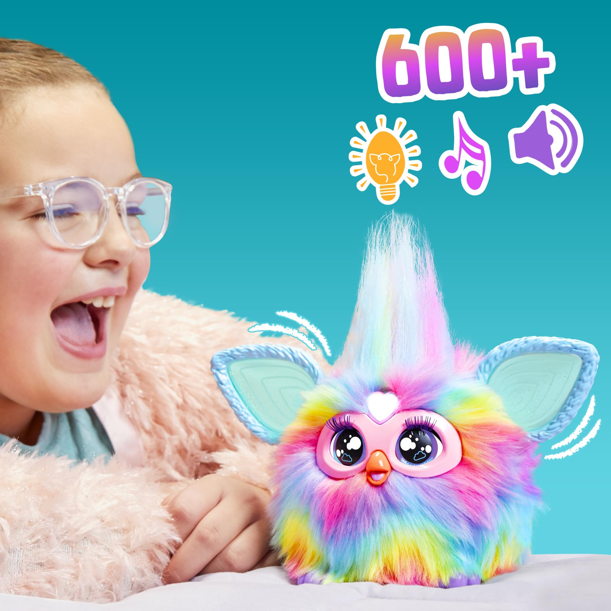 Furby Tie Dye, 15 Fashion Accessories, Interactive Plush Toys for 6 Year Old Girls & Boys & Up, Voice Activated Animatronic