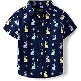 The Children's Place Boys and Toddler Poplin Short Sleeve Button Down Shirt