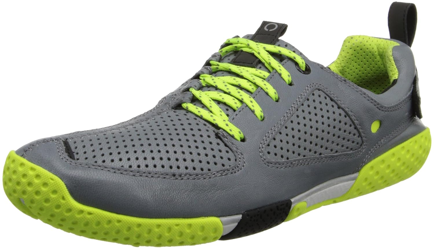 fluorescent yellow running shoes