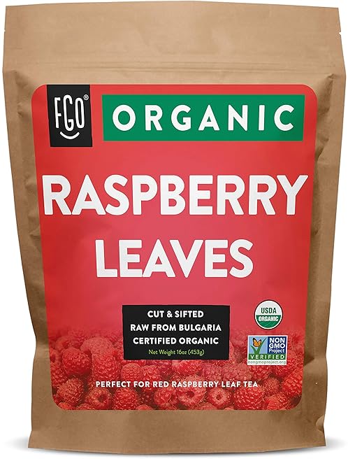 Amazon Com Organic Red Raspberry Leaf Herbal Tea 200 Cups Cut Sifted Leaves 16oz Resealable Kraft Bag 1lb 100 Raw From Bulgaria Grocery Gourmet Food