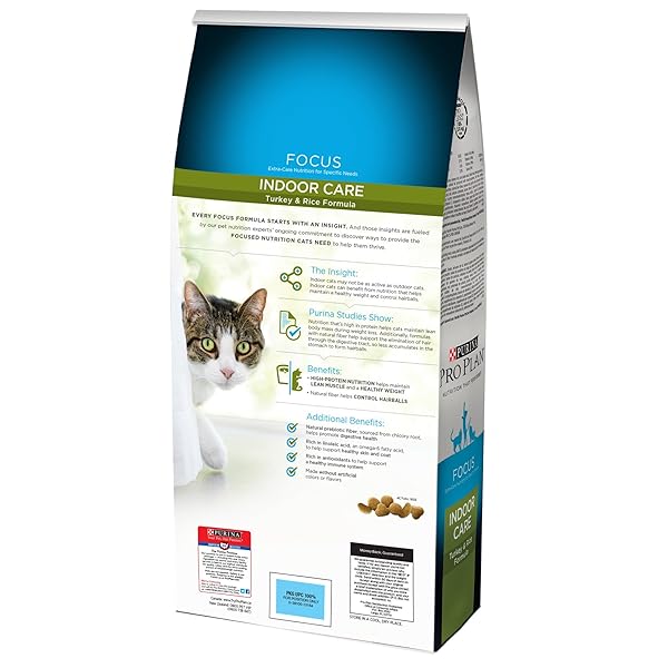 PURINA PRO PLAN FOCUS INDOOR CARE TURKEY RICE DRY ADULT 11+ CAT FOOD (7 LB)