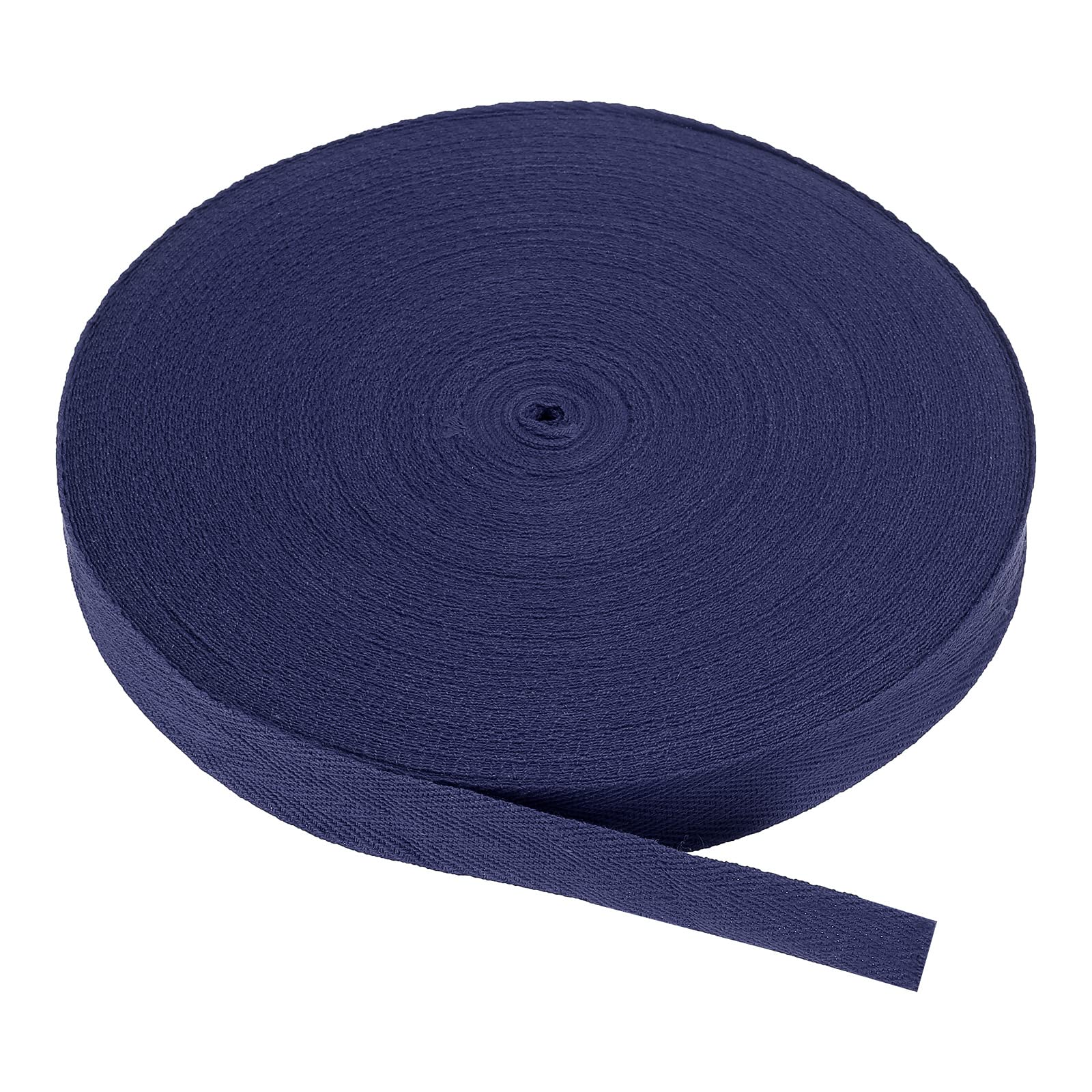 PATIKIL Cotton Twill Tape 20mm(3/4 Inch) 50 Yards Cotton Ribbon Bias Binding Tape Herringbone Webbing Trim for Sewing Gift Wrapping Craft DIY Navy Blue — image 1