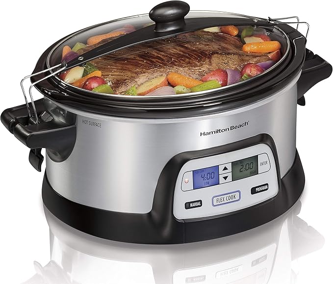 Amazon.com: Hamilton Beach 33861 Programmable Slow Cooker, 6 Quart