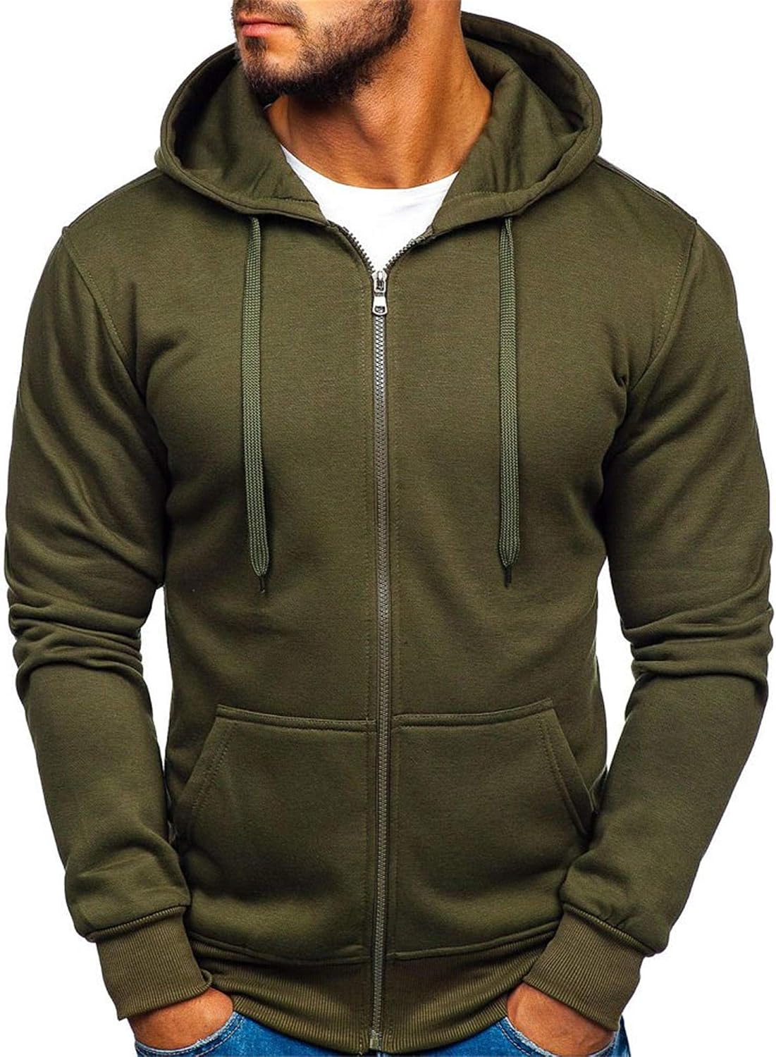 Solup Heavyweight Sherpa Hoodies For Men Thick Fleece Lined Full Zip 