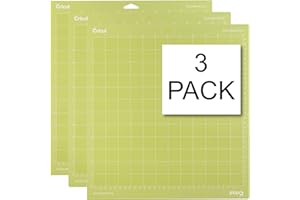Cricut StandardGrip Machine Mats 12in x 12in, Reusable Cutting Mats for Crafts with Protective Film, Use with Cardstock, Iron