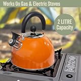 Milestone Camping 2L Whistling Kettle Aluminium Lightweight Orange view 5