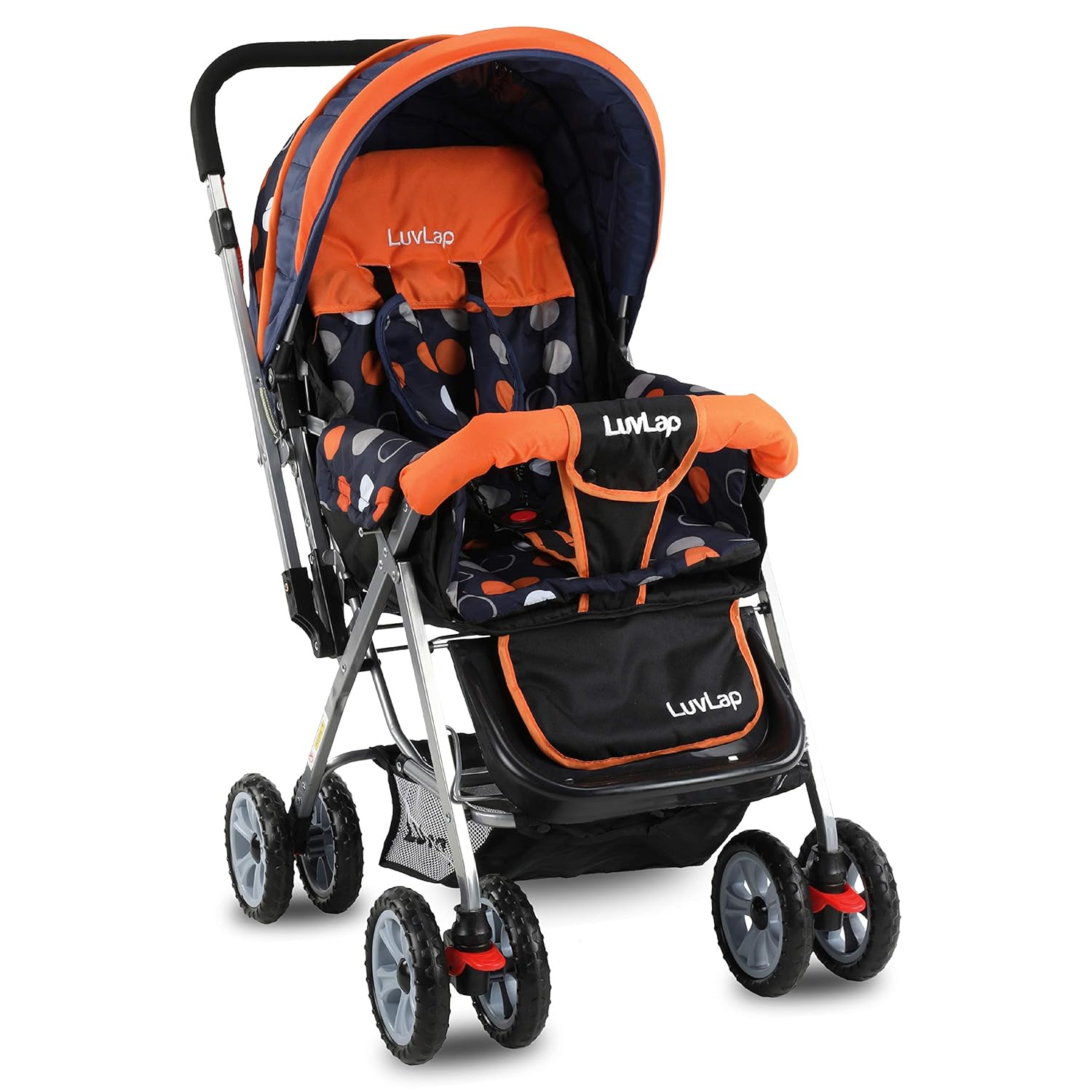 Orange Sunshine StrollerPram, Easy Fold, for Newborn Baby LuvLap