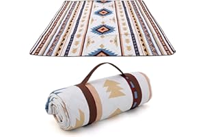 JG AURORA DEER 80"X80" Picnic Outdoor Blankets Waterproof Extra Large Beach Mat Sand Free Foldable with Carry Strap Portable Camping Blanket Park Blanket for Grass Park, Hiking, Travel, Concerts, Indoor (Otlet)