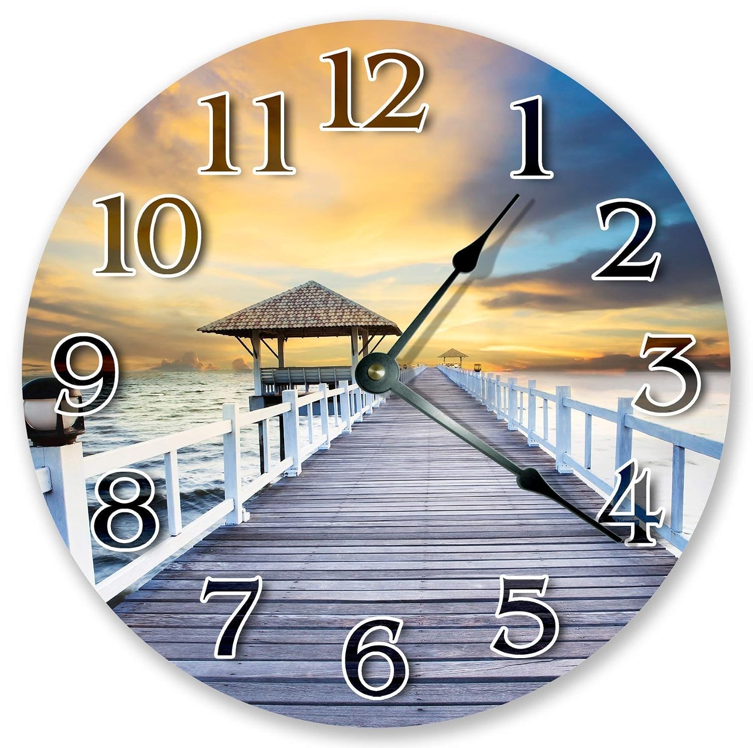 Amazoncom Sugar Vine Art Gazebo On Beach Silent Non Ticking Round Battery Operated Handmade Hanging Large105 Inch Wall Clock For Bedroom Office Cottage Decoration Handmade Amazoncom Sugar Vine Art Gazebo On Beach Silent Non Ticking Round Battery Operated Handmade Hanging Large105 Inch Wall Clock For Bedroom Office Cottage Decoration Handmade