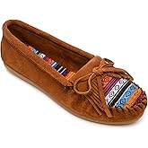 Minnetonka Women's Kilty Suede Hardsole Moccasin
