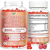 QANLOI Potassium Citrate 2000mg, Potassium Gummies for Adults-Boost Muscle Growth & Immune Support - 60 Count Raspberry Flavor