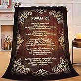 Psalm 23 Blanket Christian Religious Throw Blanket Bible Verse Flannel Stuff Merch Cozy Christ Decor Fleece Plush Fuzzy Warm Soft Lightweight Bedding Gifts for Women Men Girls Couch 50"X40"