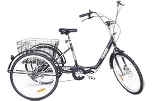 SOLOROCK 24" 6 Speed Steel Frame Adult Folding Tricycle - Agile246-Fold