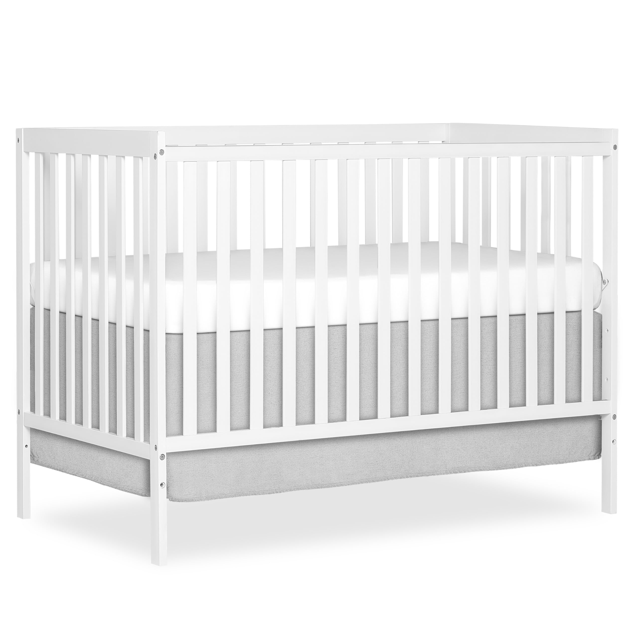 Photo 1 of Dream On Me Synergy 5-in-1 Convertible Full-Size Baby Crib with Toddler, Day & Full Bed Conversion in White, GreenGuard Gold & JPMA, 4 Mattress Heights, Sustainable Pinewood