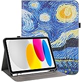 Vakarey for iPad A16 Case 11 Inch 2025,Cover for iPad 10th 11th Generation Case with Pencil Holder,Starry Sky