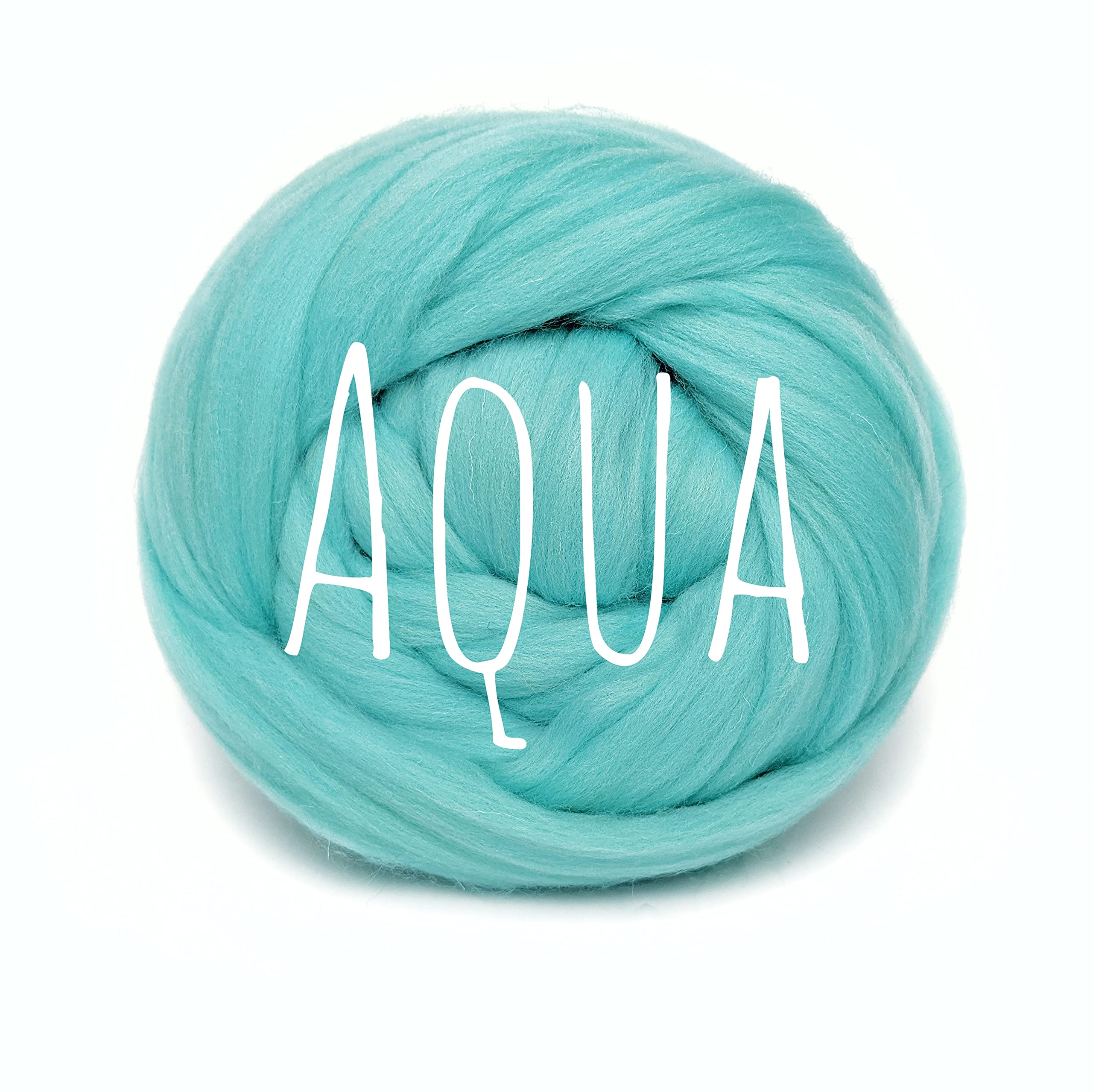 Chunky Wool - Aqua - for arm Knitting Chunky Blanket Weaving Felting Jumbo Yarn Giant Wool Soft 50g (0.11lb) — image 1