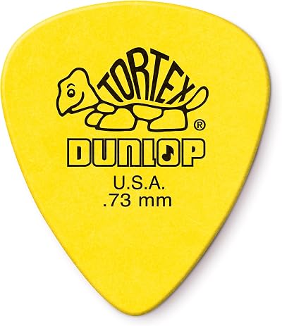 Dunlop Tortex Standard Yellow 0.73mm Picks Pack 12 418P.73