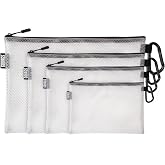 GOBAGS Air Production Multi-Size Clear Zipper Pouch (4‑Pack) &ndash; Cable Organizer &amp; Travel Gear Bag for Electronics, Camera Accessories, Tool Pouch &amp; Small Tech Storage