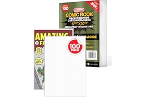 Comic Book Boards - Backboard 24PT - Compatible for All DC Comics and Marvel Comics White Boards - Comic Book Storage (Pack o