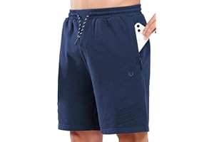 NORTHYARD Men's Cotton Casual Sweat Shorts Athletic Running Short with Zipper Pockets 7" Workout Gym Lounge for Mens