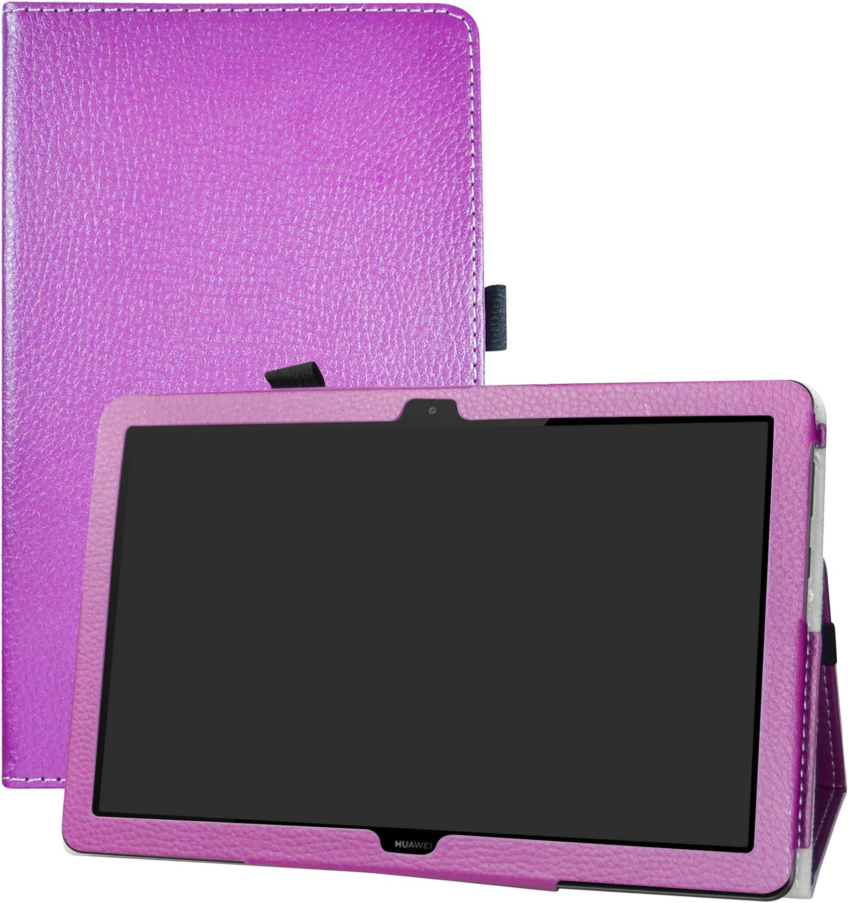 LFDZ Huawei MediaPad T5 10-Inch 2018 Case-Slim Folio Folding Stand PU Leather Cover for Huawei MediaPad T5 10-Inch 2018 Tablet,Purple