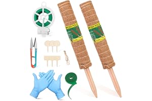2 Pack 12 Inch Moss Pole Plant Support, Moss Poles for Climbing Plants&Indoor Plants, Moss Sticks for Climbing Plants, Coco P