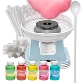 Studio 54 Retro Cotton Candy Machine with 5 Jars (11oz Each) Floss Sugar, 50 Paper Cones, Easy Cleanup Cotton Candy Maker, Durable Retro Design, Makes 20&ndash;30 Servings per Jar, BPA &amp; Lead Free