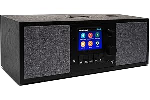 Grace Digital Mondo Elite Duo Smart Internet Radio, Bluetooth, Wi-Fi, 7-Day Alarm – Microphone Free (Black Ash)