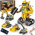 5in1 STEM Robot Building Kits for Kids 6-14, Remote & APP Controlled STEM Excavator/Bulldozer/Crane/Robot Building Toys, 736 