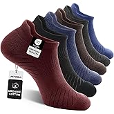 FITRELL 6 Pack Men's Athletic Running Ankle Socks Low Cut Cushioned Wicking Anti-Blister Breathable Sport Socks