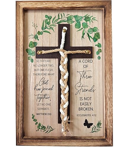 Cartello Unità Matrimonio 'Corda A Tre Capi' – Legno Con Versetto Bibbia Ecclesiaste 4:12 – Incluso Cavalletto – Rustico Per Cerimonia