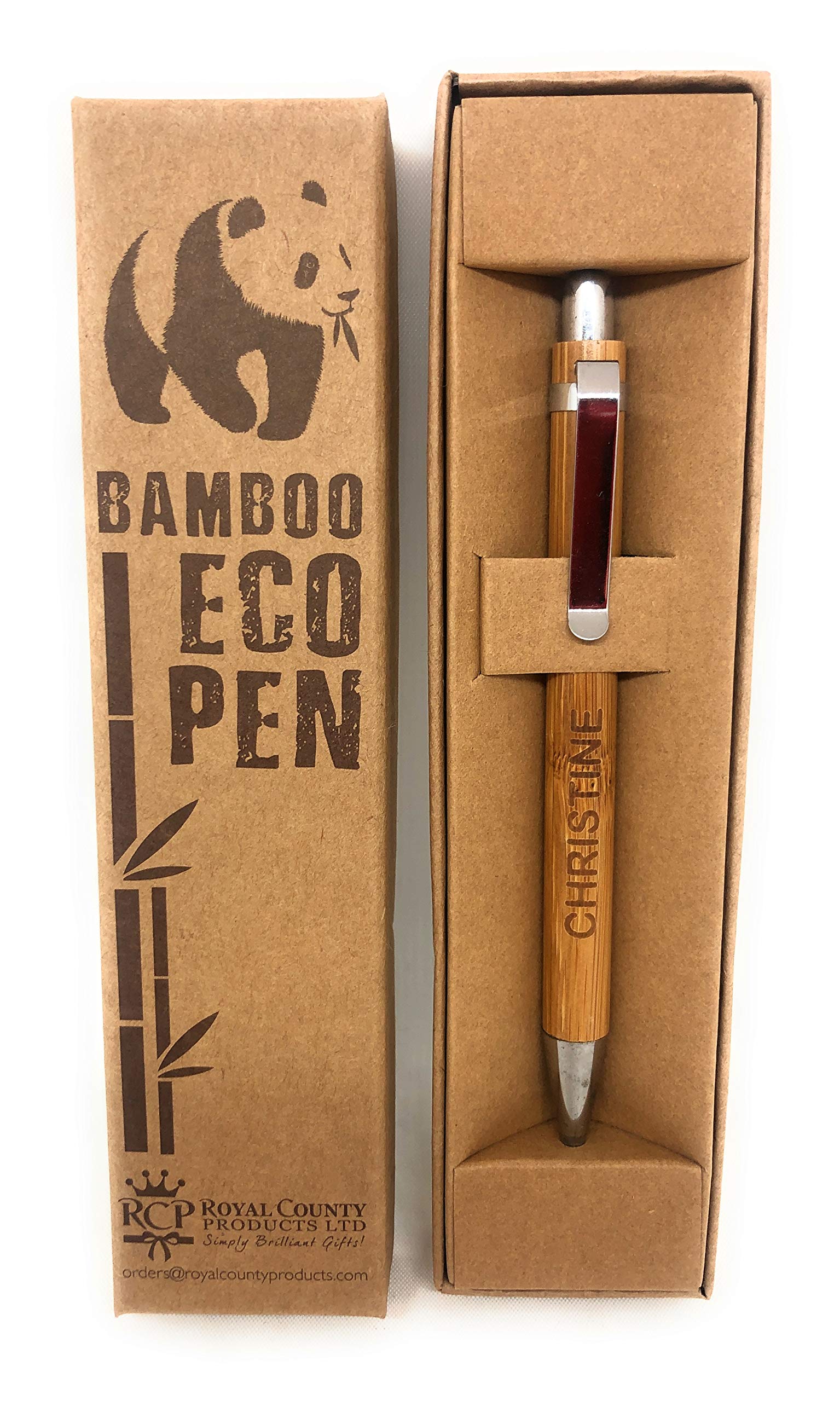 Royal County Personalised Bamboo Pens - Eco Friendly - Christine