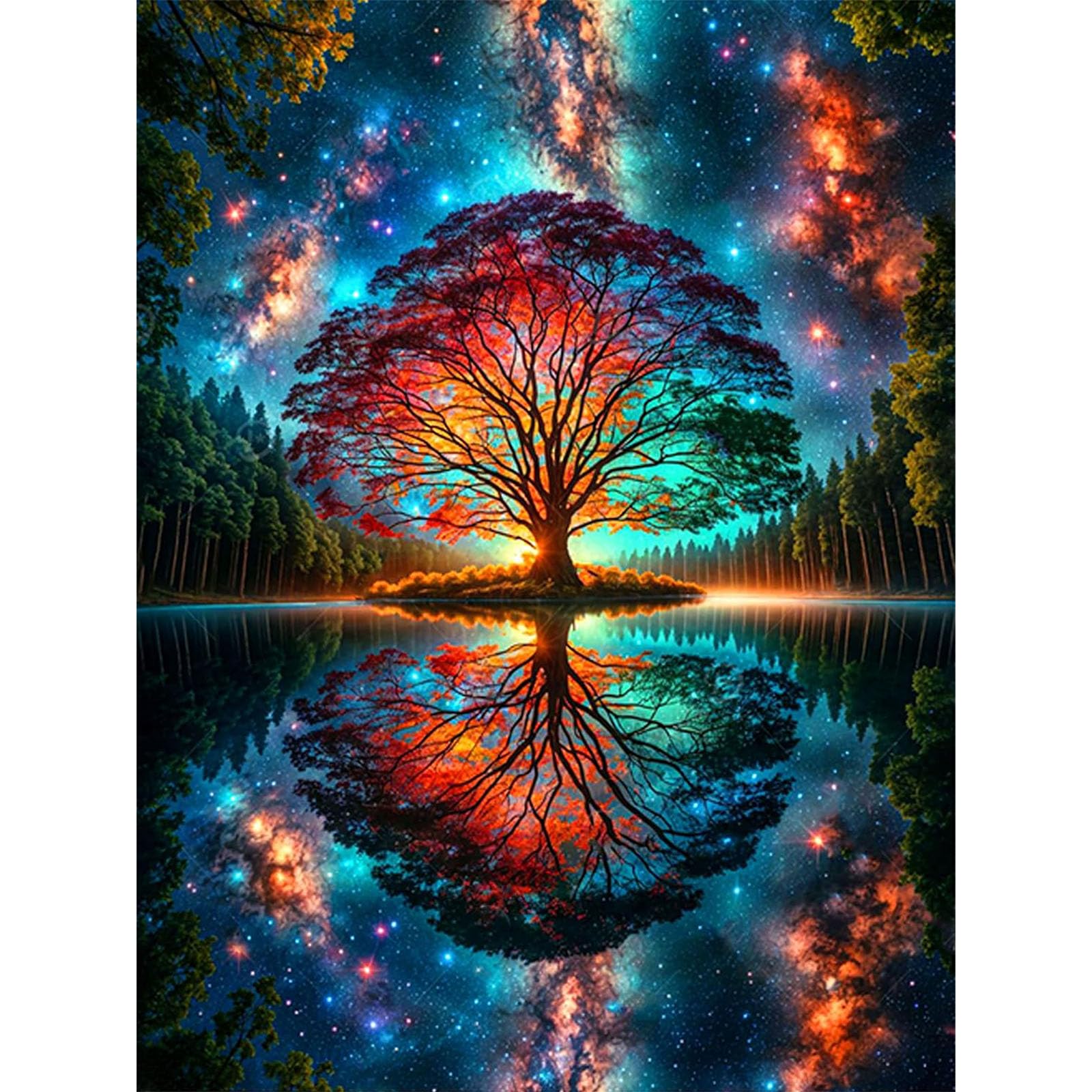 DIY Paint by Numbers for Adults, Tree of Life Canvas Oil Painting Kit for Adults, Tree Craft Art Painting Kit Acrylic Pigment Drawing Paintwork for Gift Home Wall Decor 12x16 inch (Without Frame)