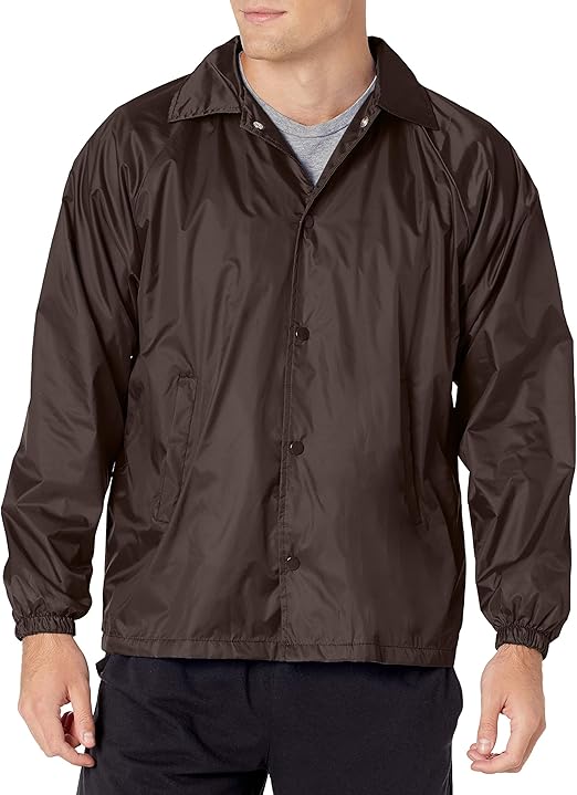 Augusta Sportswear Men's Nylon Coach's Jacket/Lined, Brown, Medium