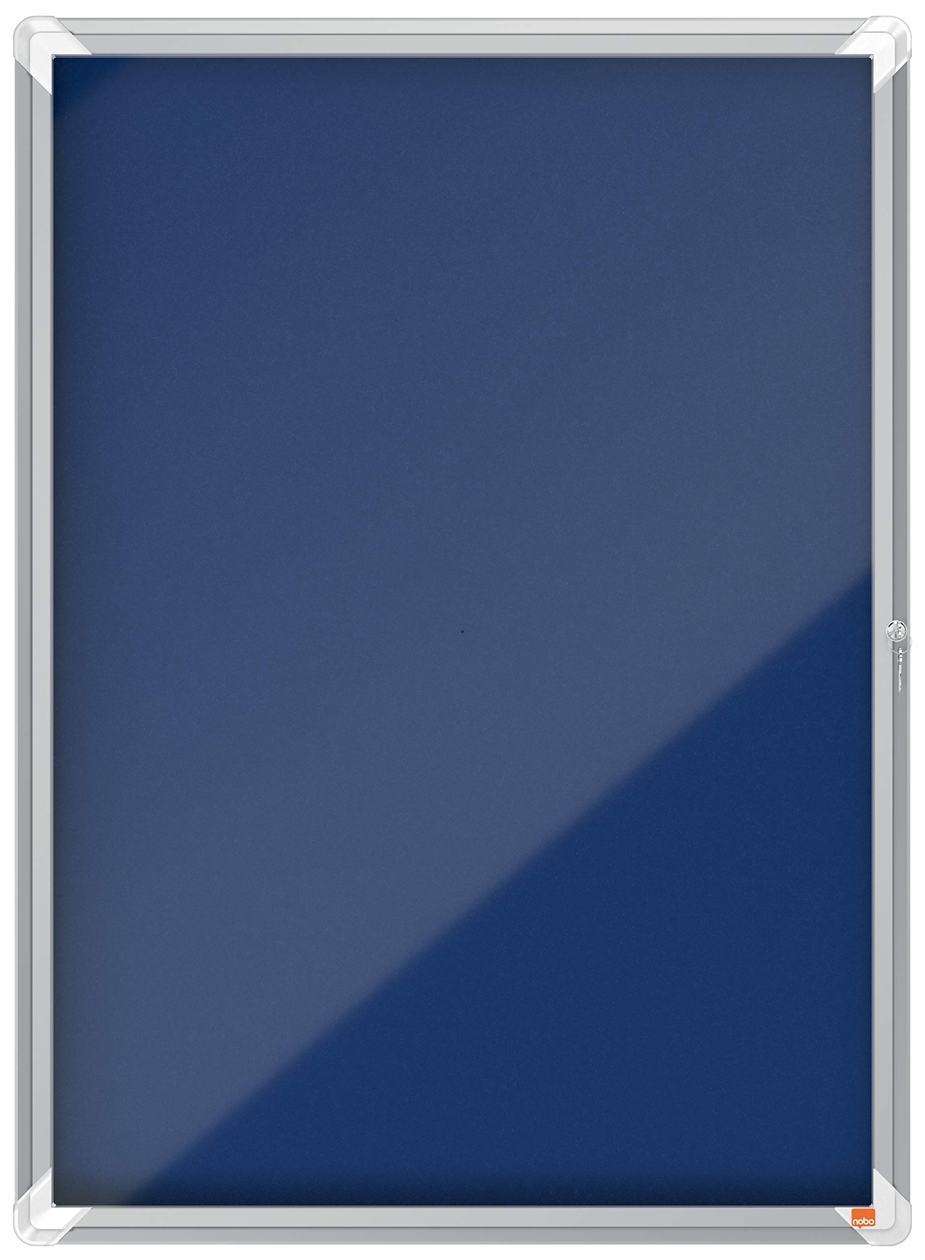 Nobo Felt Lockable Notice Board 9 x A4, Premium Plus, Blue, 1902556