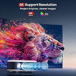 Projector with WiFi and Bluetooth, 1080P Full HD