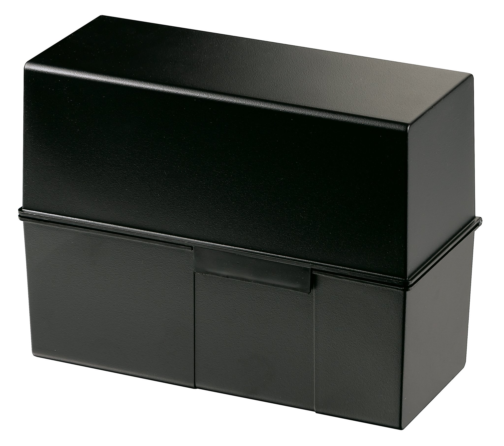 Han 975 index card box, A5 landscape, innovative attractive design for 450 cards with steel hinge Black