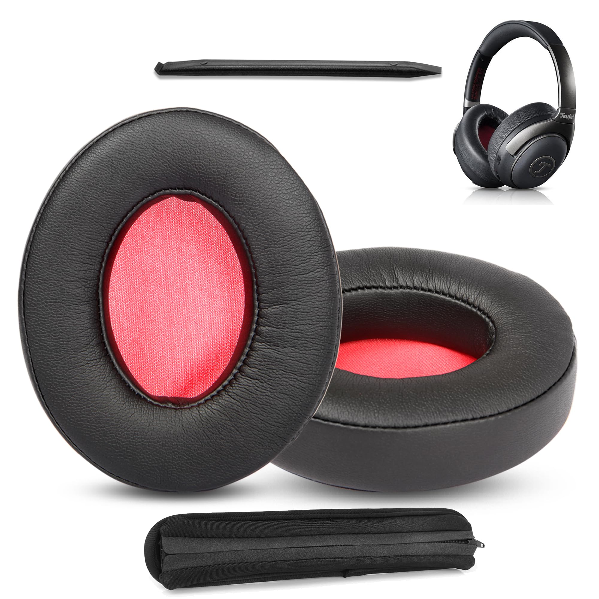 Mute BT Headphone Earpads and Headband cover Compatible with Teufel Mute BT/Mute Bluetooth Headphones(Protein Leather and Memory Foam ear cushions)
