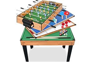 SereneLife Multi Game Table– Multi Sport Combo Sets w/Air Hockey, Foosball, Ping Pong, Pool– Includes Accessories- Family Fun