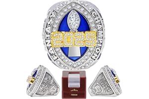LANGE HOME 2025 Fantasy Football Ring 2024,Fantasy Football Championship Ring with High-Grade Gift Box,League Champion Trophy Rings Premium Award for Winner