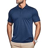 MAGCOMSEN Men's Polo Shirts Short Sleeve Moisture Wicking Lightweight Athletic Casual Collared Golf Shirt