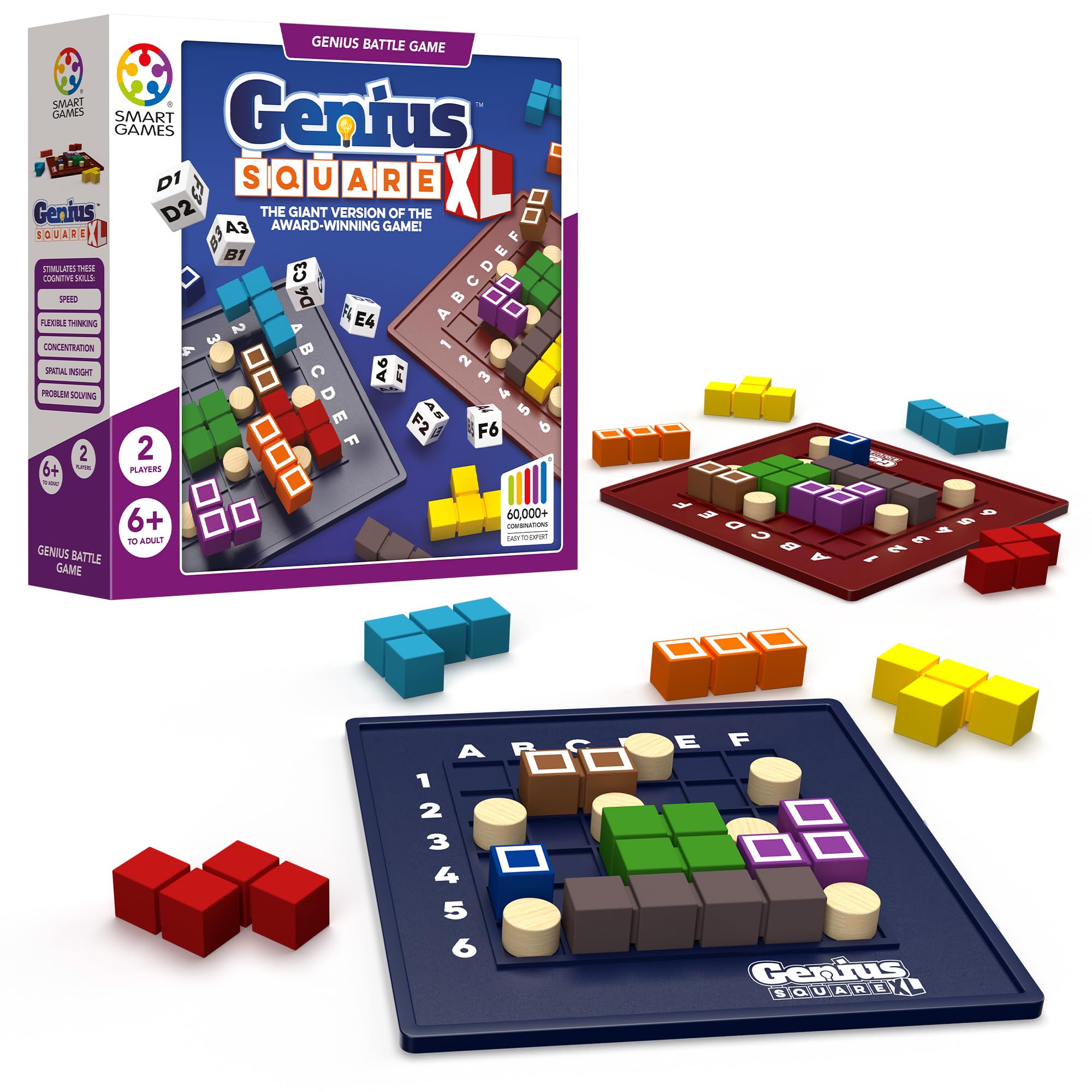 SmartGames - Genius Square XL, Battle Puzzle Game, 6+ Years