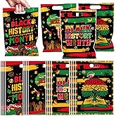 Black History Month Party Favors - 100 Pcs Black History Month Merchandise Goodie Candy Bags African American Celebration Favors for African Freedom Day Juneteenth Red Yellow Green Party Supplies
