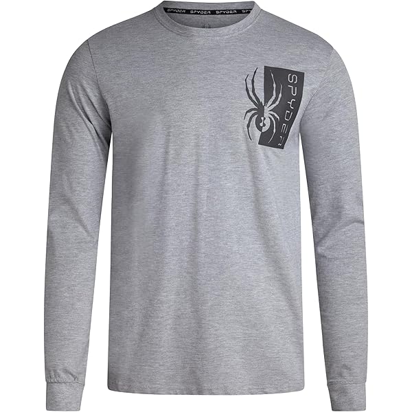Spyder Mens Crew Neck Performance Long Sleeve For Physical Fitness