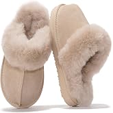 Project Cloud 100% Genuine Leather Natural Fur-Lined Womens Clog Slippers | Memory Foam Insole Indoor &amp; Outdoor Mule Shoes Comfortable House Footwear Womens Slippers - Fur-Lined Slippers for Women